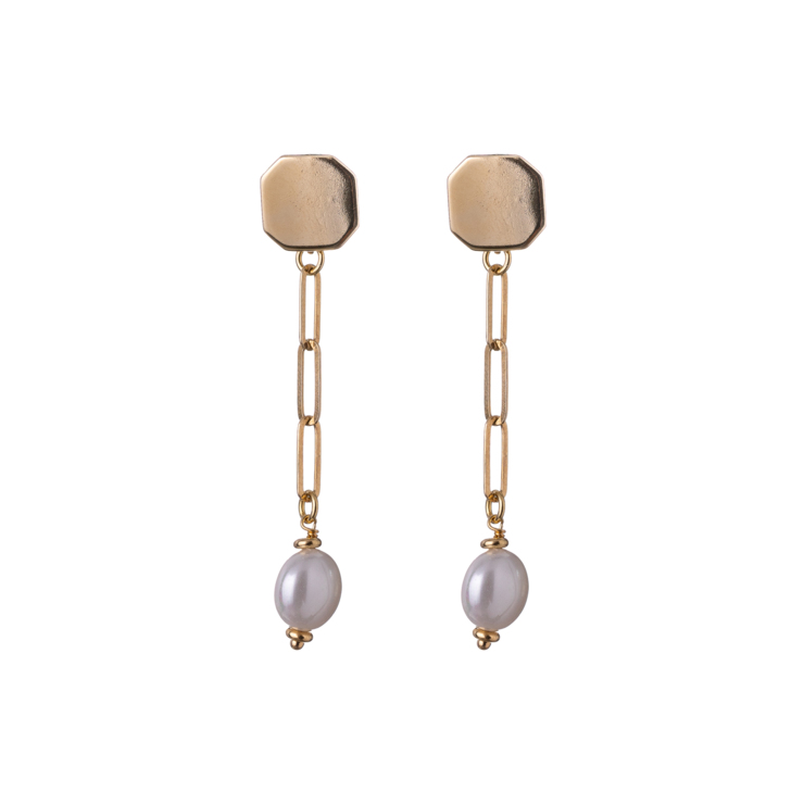 orecchini in argento con perla naturale