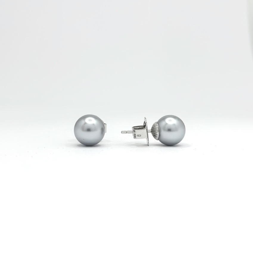 Orecchini classici perla - grigio perla  