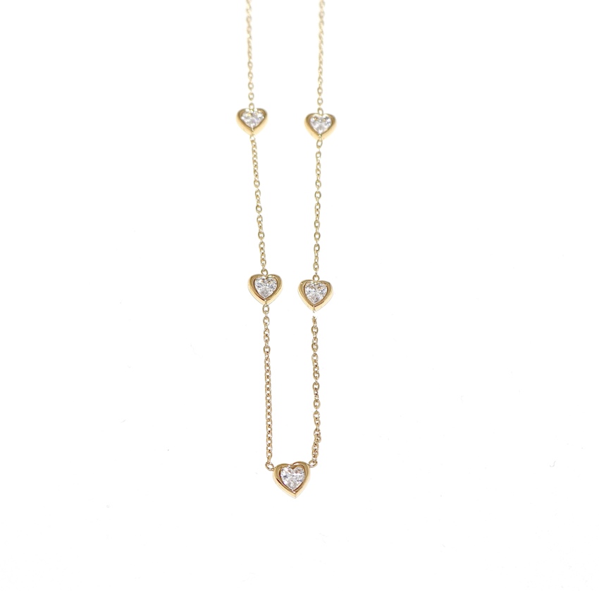 Collana Cuori e Zirconi  