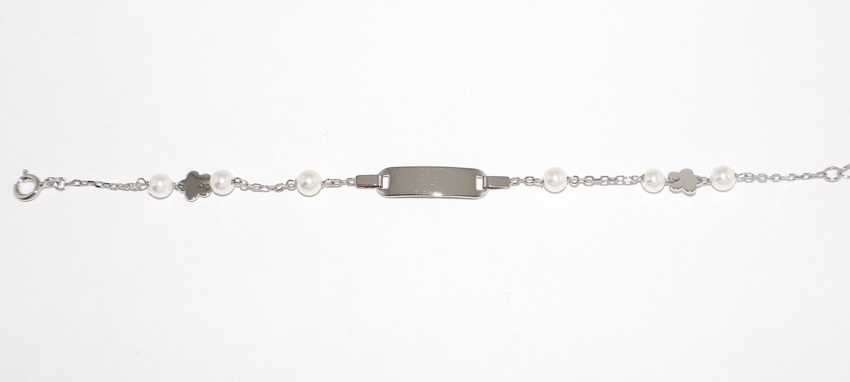 Bracciale Targhetta perle  