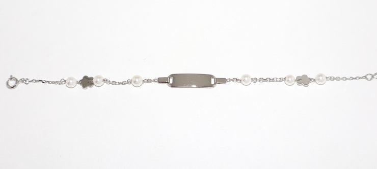 Bracciale Targhetta perle