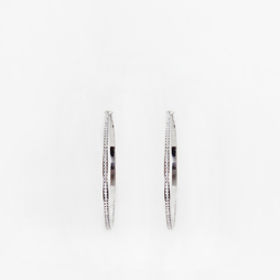 Orecchini cerchio acciaio diametro 70mm strass  