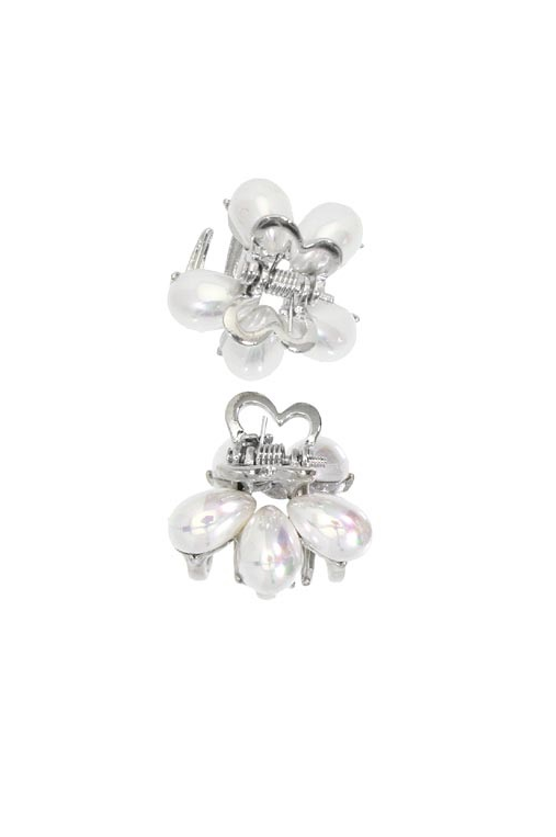 Pinza In Metallo Con Perle E Strass