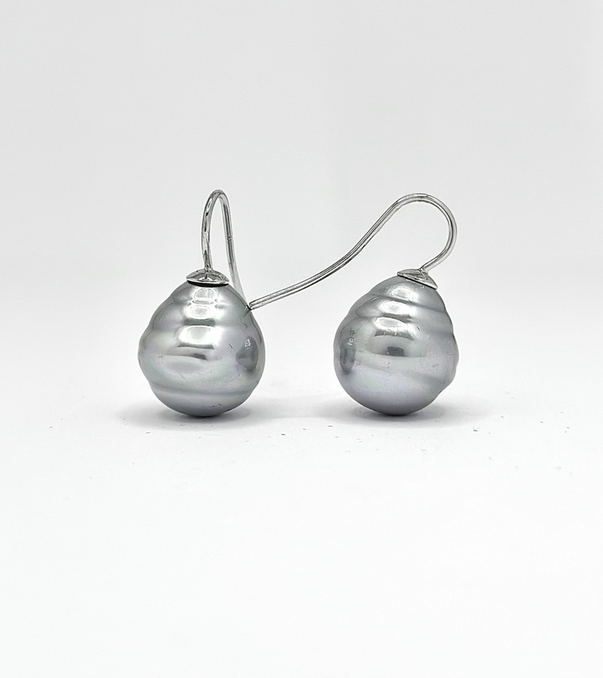Orecchini perla monachella - crema e grigio perla  