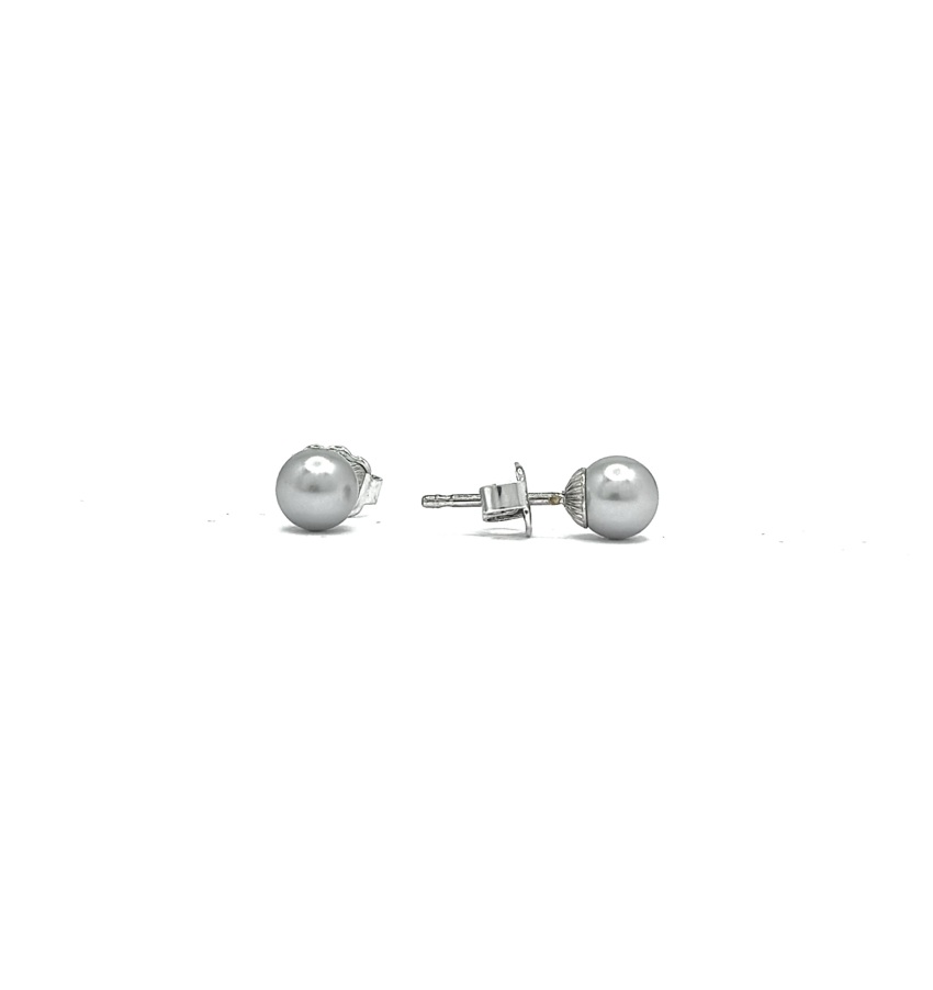 Orecchini classici perla - grigio perla  