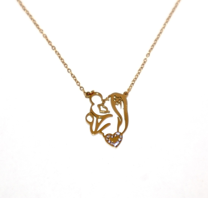 Collana Madre&figlio con strass  