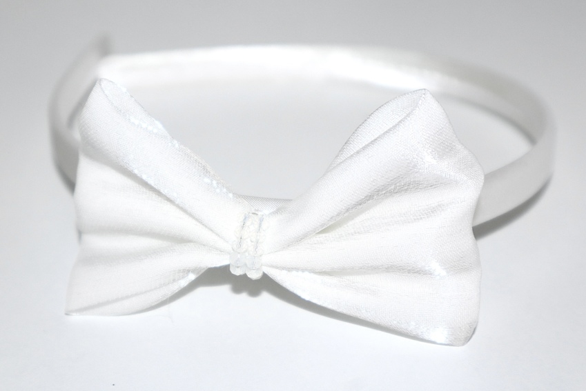 Cerchietto Bianco Con Fiocco  