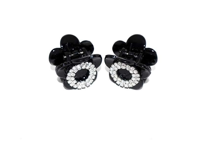 Pinza fiore strass piccola  