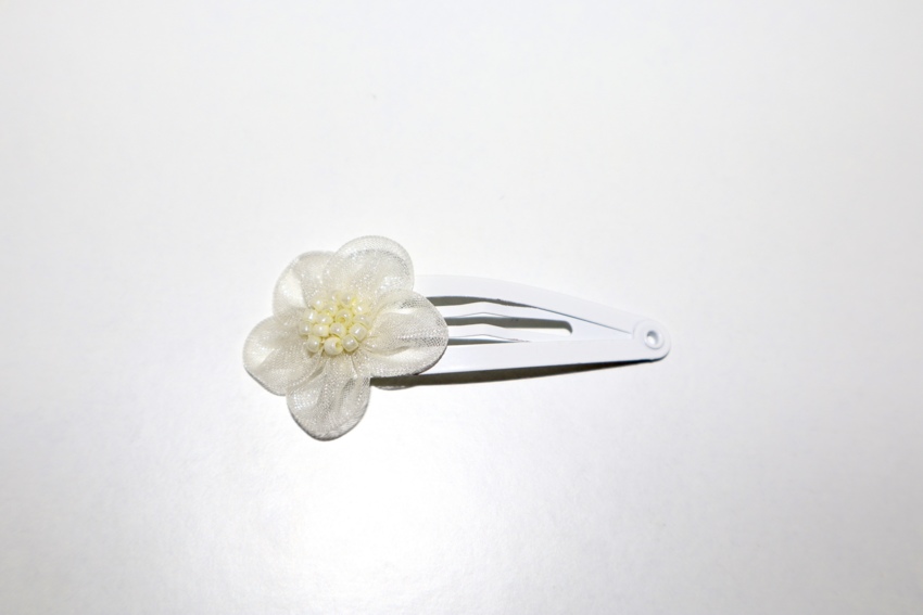 Mollettine Clic-Clac Fiore bianco  