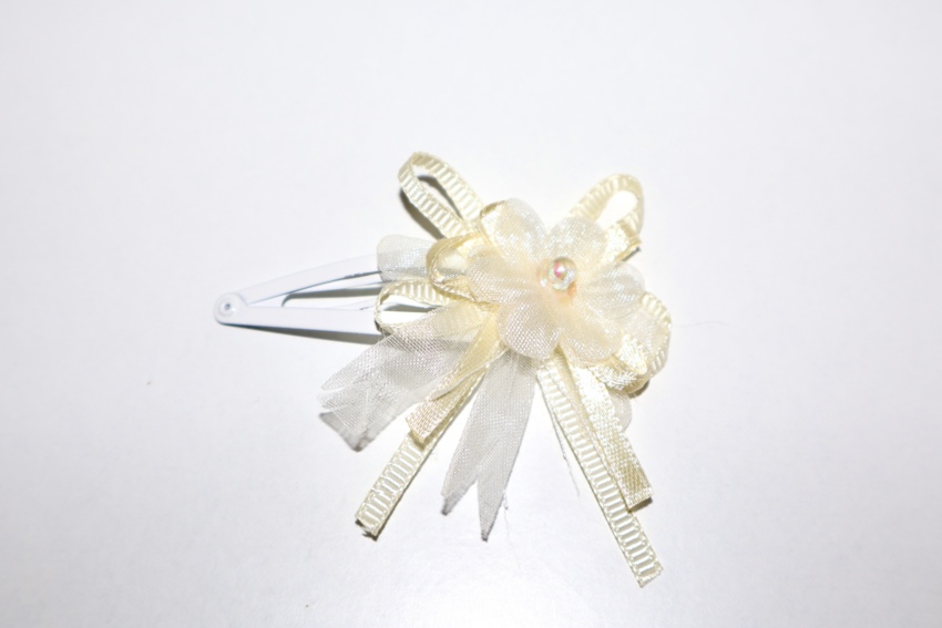 Mollettine Clic-Clac Fiore bianco  