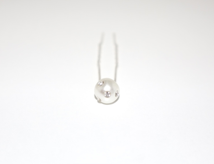 Forcina perla con strass
