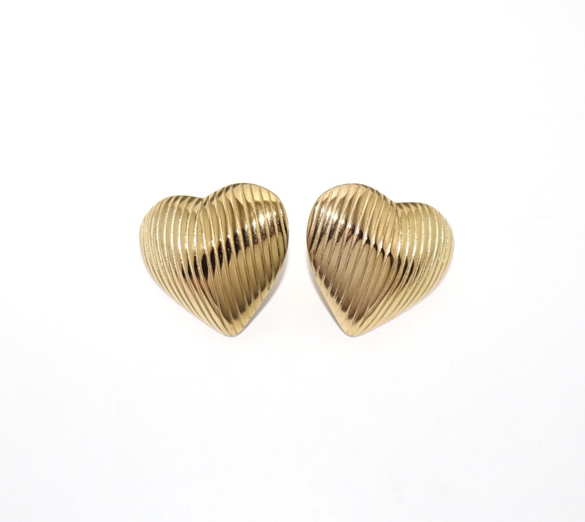 Orecchini Cuore a strisce  