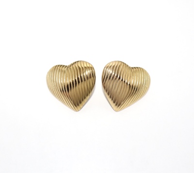 Orecchini Cuore a strisce 