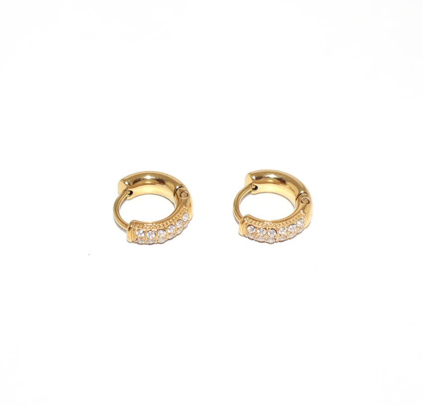 Orecchini Mini cerchio con strass  