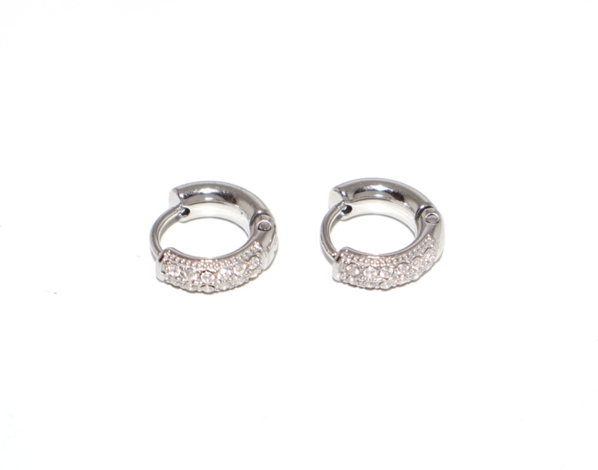 Orecchini Mini cerchio con strass  
